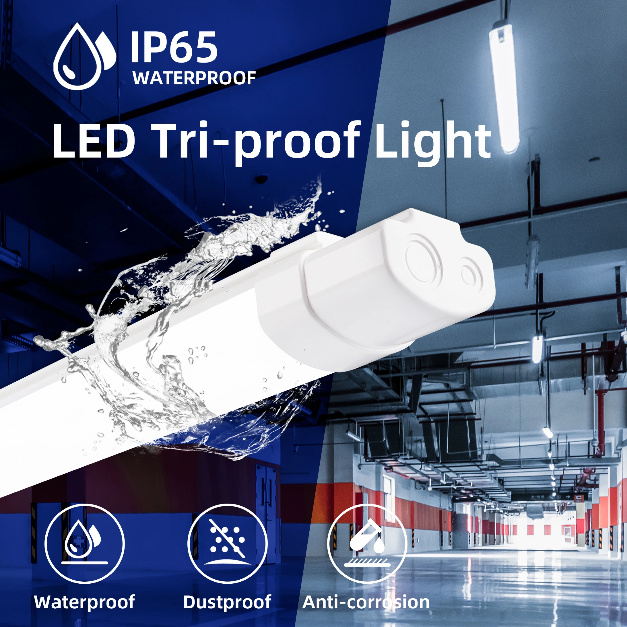 factory custom tri-proof lamp led tri proof high brightness  high illumination high lumen high power led linear batten fixture