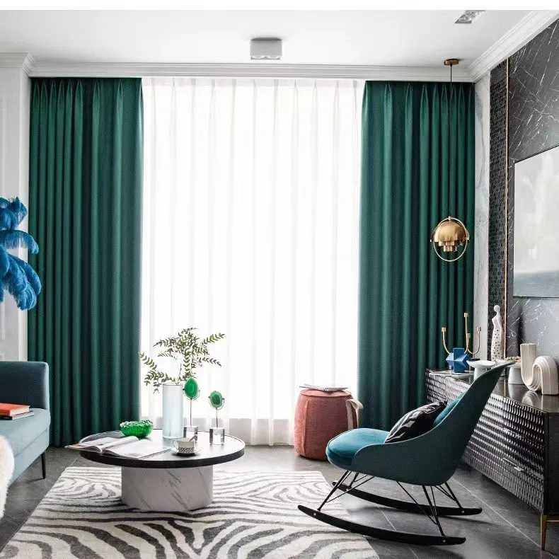 Высококачественная ткань для штор, Классическая простая ткань для штор из 100% полиэстера