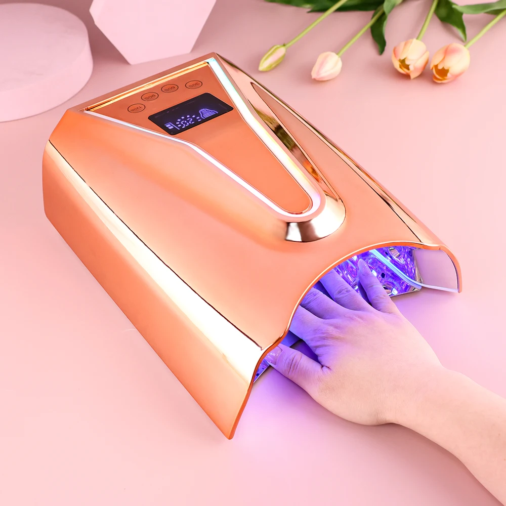New product Portable128W Rainbow Atmosphere Light Cordless Nail Lamp UV Led Dryer Rechargeable uv light for nails dryer for gel