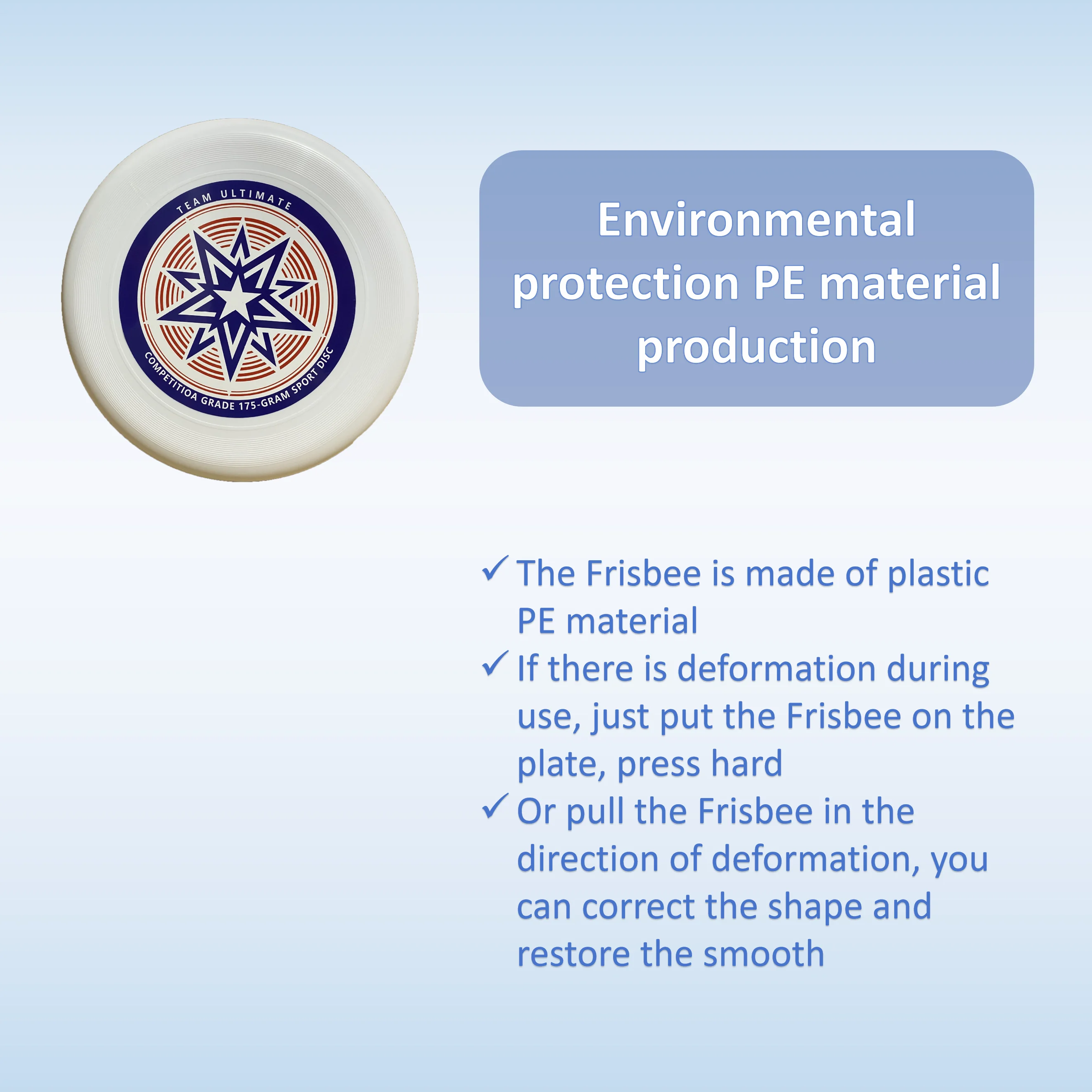 Wholesale Factory Custom Logo PE Frisbeed Flying Disc 175g Ultimate Frisbeed For Adult Game