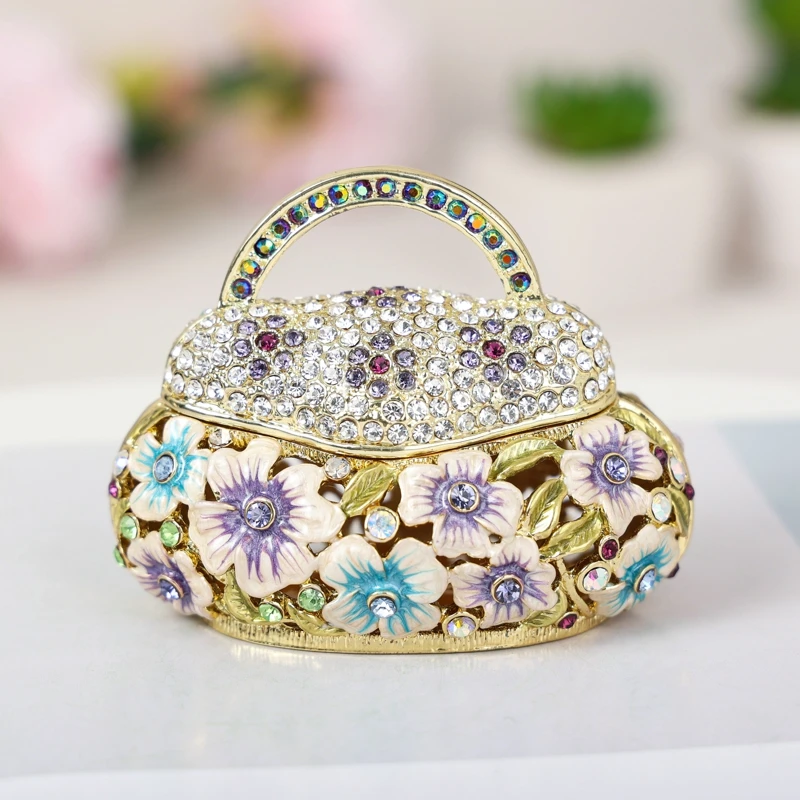 SHINNYGIFTS эмалированная коробка-безделушка металлическая сумочка Подарочная коробка для ювелирных изделий металлическое ремесло подарок на день Святого Валентина оптовая продажа