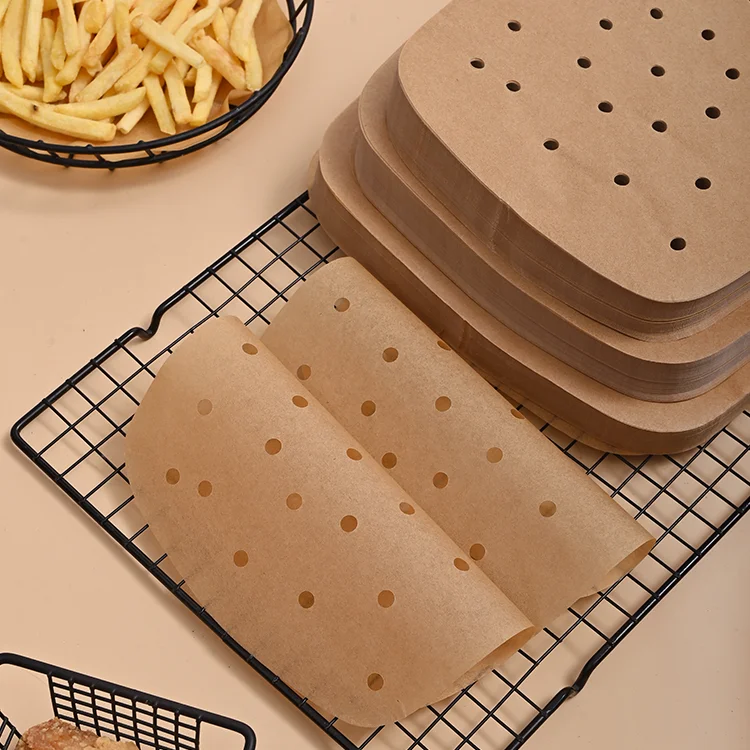 New China factory 17cm Non stick Parchment Baking Dim Sum Paper with Holes for Air Fryer Steaming Frying Grilling Household use