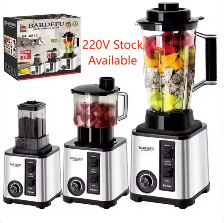 9500w 3L 2.5L 3 in 1 Heavy Duty Stainless Steel Chopper Blender Food Blender Machine fufu maker coffee grinder 3 in 1