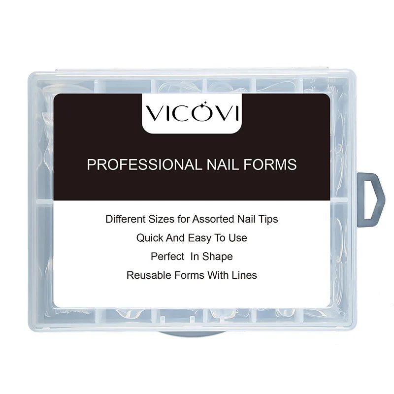 Wholesale 100/120PCS 17 styles Clear Nail System Full Cover Quick Building Gel Mold Tips Nail Extended Plastic Nail Dual Forms