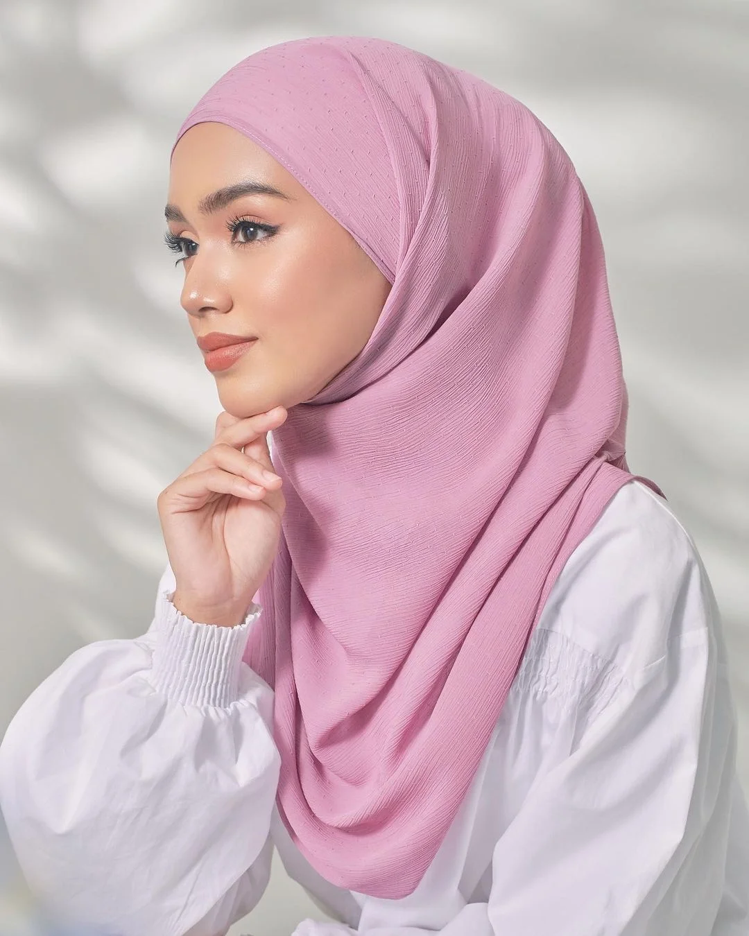 muslim custom color Premium Japanese Chiffon hijab shawl scarf elegent soft textured chiffon crepe hijab for women