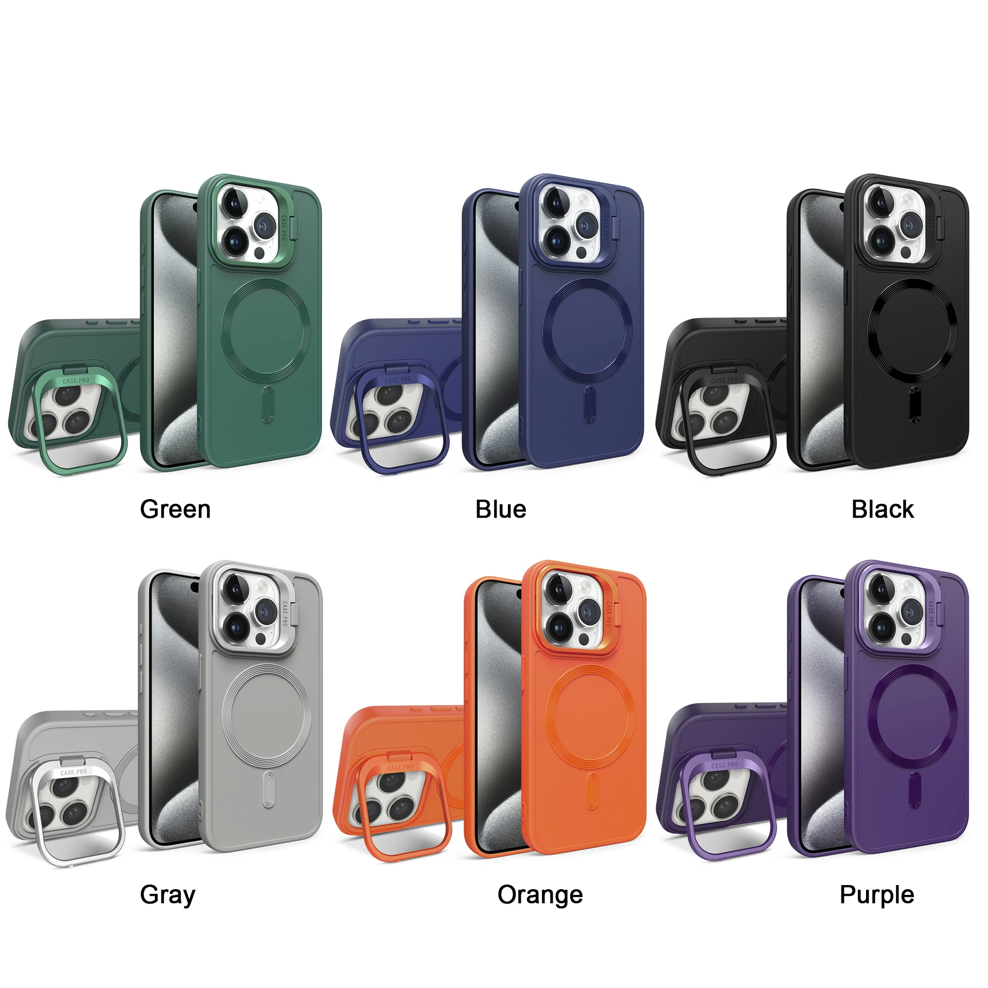High Qulaty TPU Soft Shockproof Magnetic Cell Phone Case With Camera Holder For IPhone 11 12 13 14 15 16 Pro Max