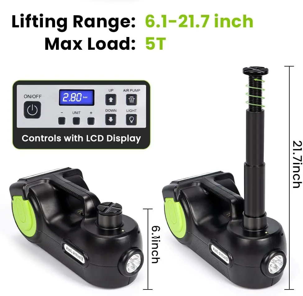 Electric Car Jack 5 Ton Hydraulic Electric Car Jack Kit with Electric Impact Wrench vehicle equipment hydraulic lift floor jack