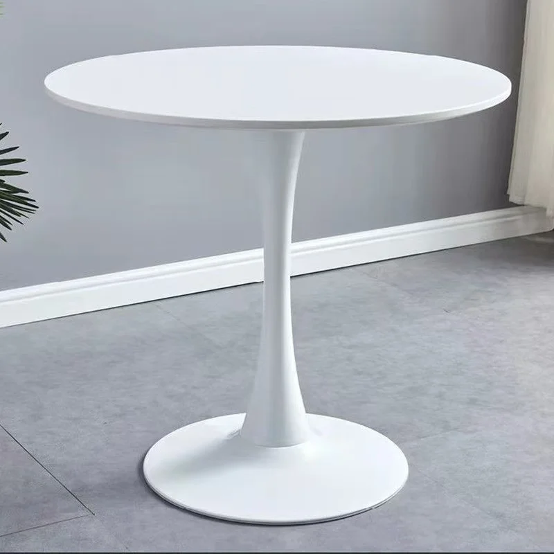 Round table simple tulip white leisure negotiation coffee milk tea shop dining table Scandinavian balcony small round table