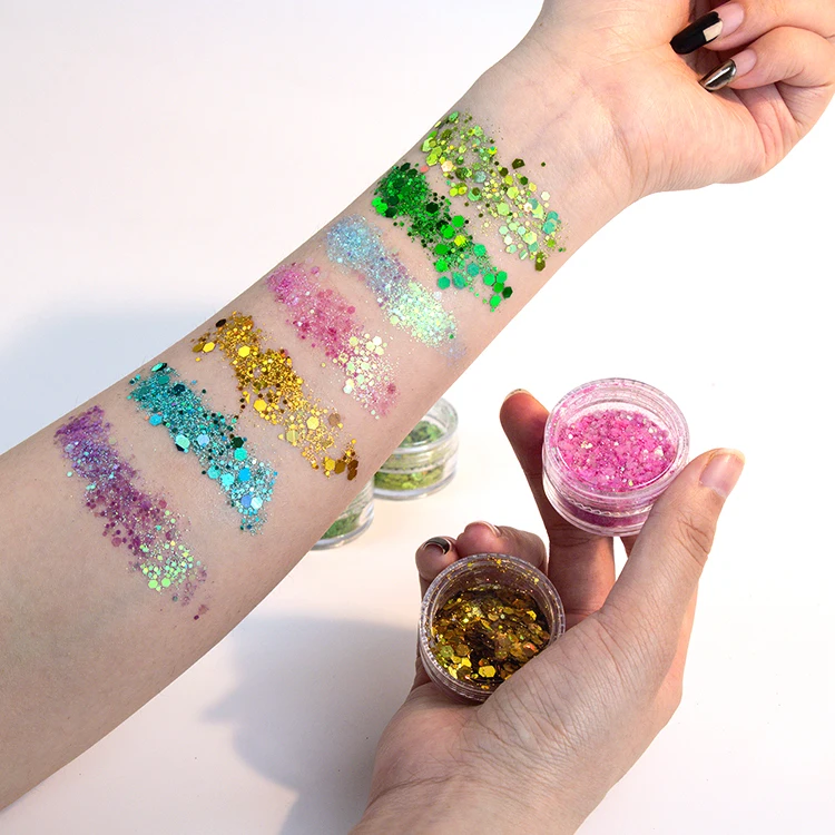 Factory Direct Sale Chunky Body Glitter Private Label Eyeshadow Loose Glitter Wholesale No Logo Eye Glitter Makeup