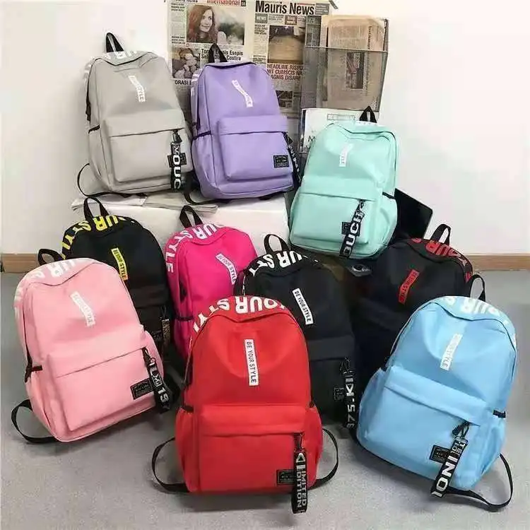 RU Small Travel Solid Color Backpack Student Girl School Bags For Teenage College Wind Women Schoolbag Cheap Backpacks