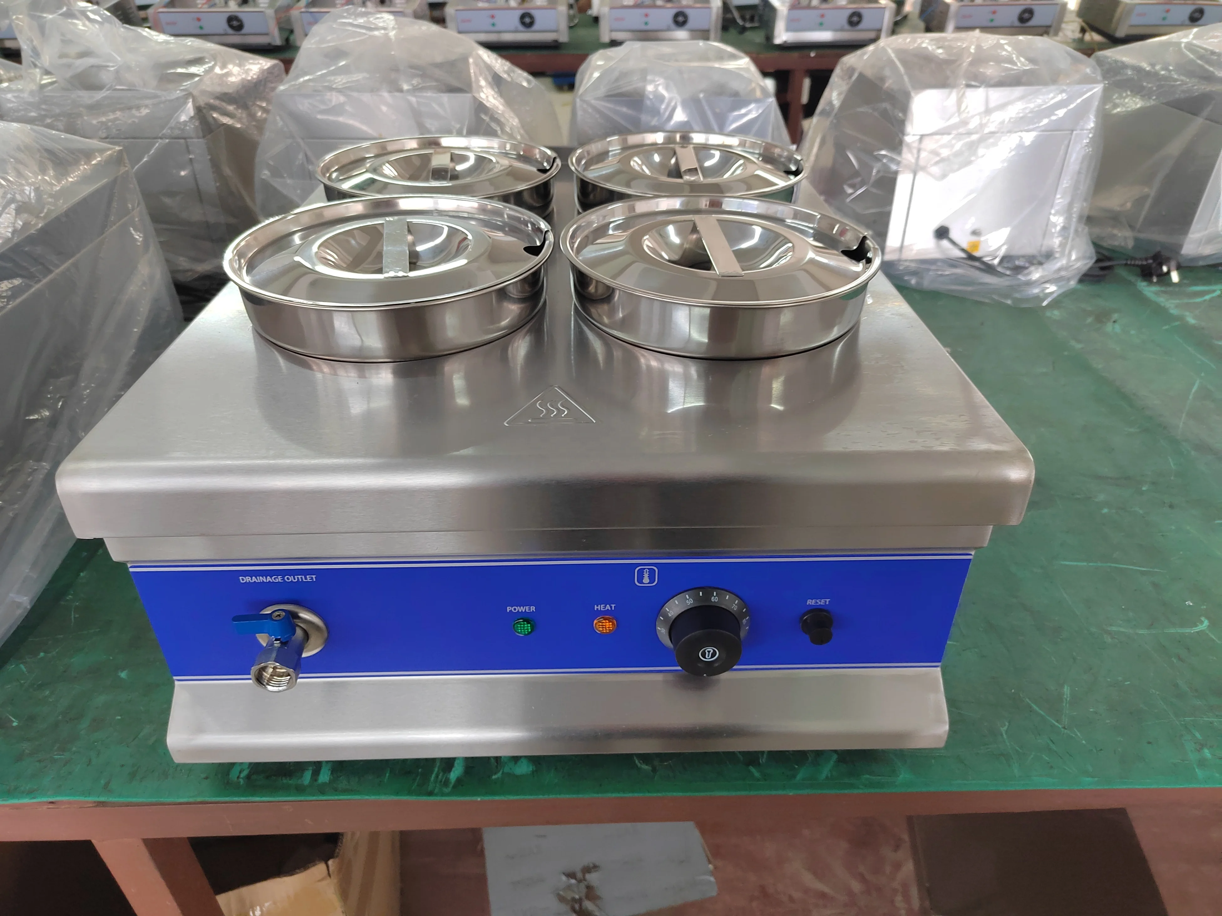 Restaurant stainless steel buffet hot bain marie showcase machine with soup bucket
