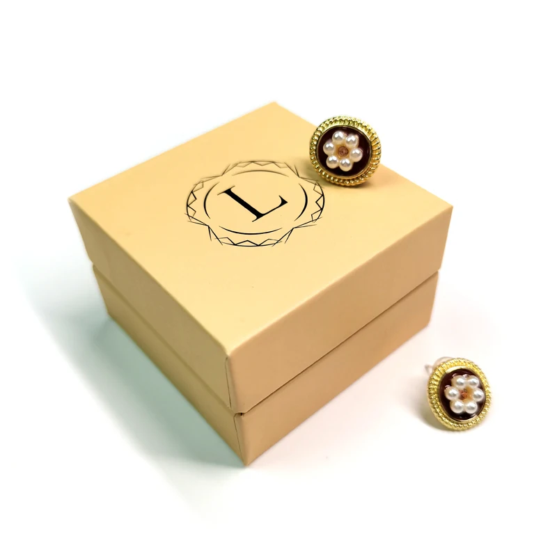 Custom Logo Printed Necklace EarringsJewelry Box Luxury Paper Ring Packaging Gift Packaging Jewelry Box