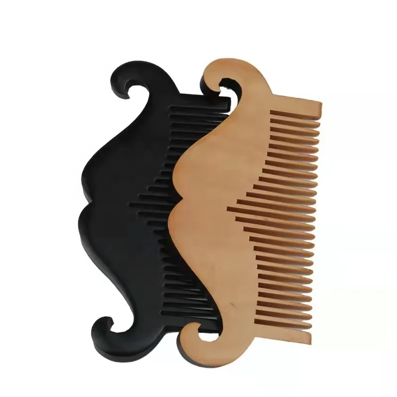3PCS Multi-functional Natural Wood Boar Hair Beard Brush and Comb with Scissor for Men Grooming and Beard Care