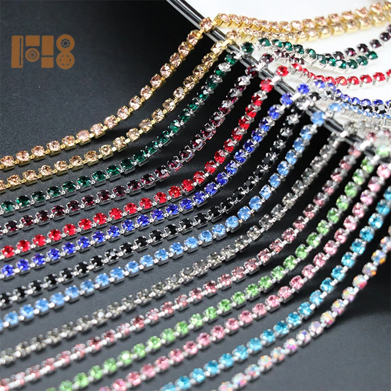 Silver Crystal Claw Chain 3MM Rhinestone Cup Chain Rhinestone Diamond Chain Trimming