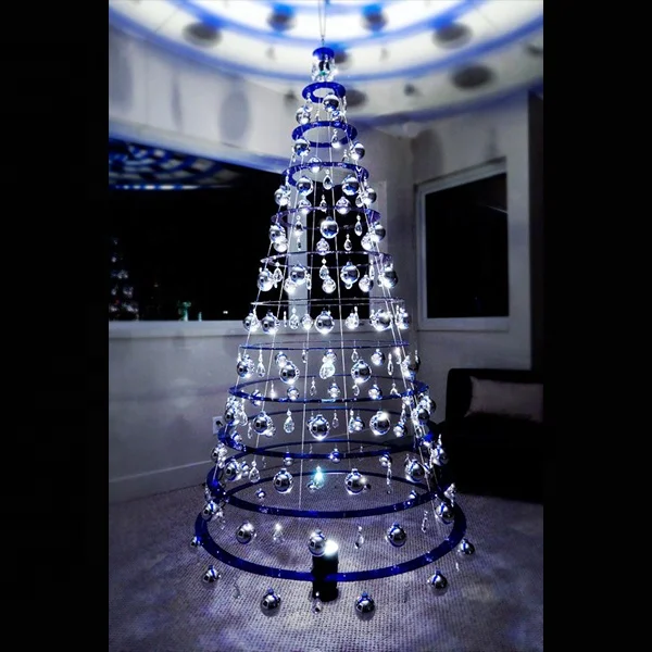 Hot-sale Popular Indoor Hanging LED Crystal Christmas Tree for Home Office Building Hotel Christmas Holiday Decoration