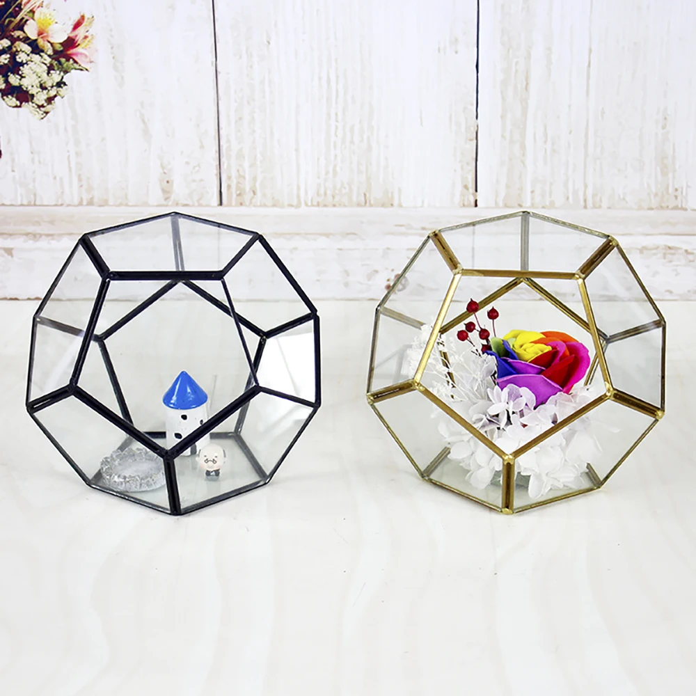 Beautifully designed geometric truncated cube terrarium for Plants grow