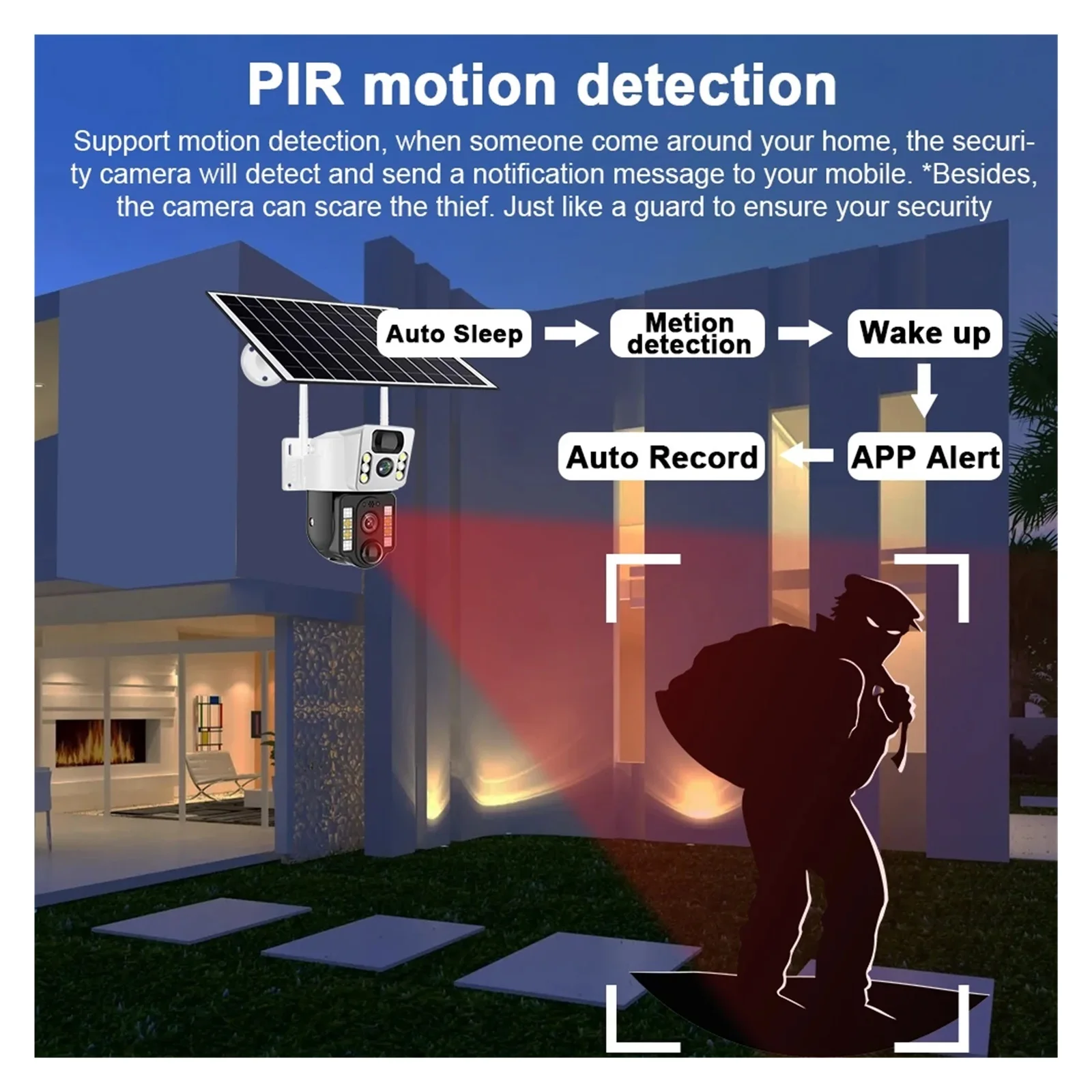 Senhuo 8 million HD solar camera WIFI Smart Home Security Protection Home 360 monitor 4K 4G SIM Outdoor V380 Pro