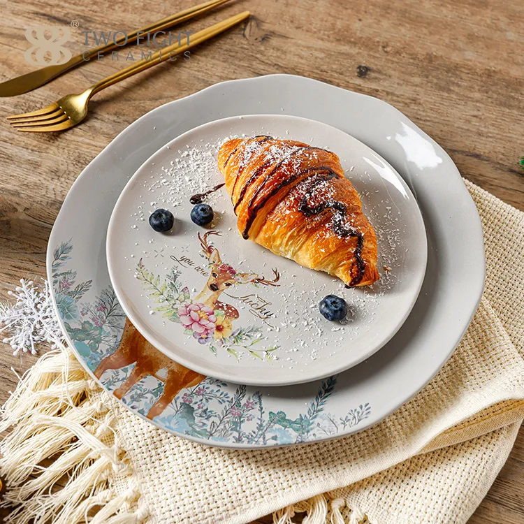 Best-selling Party Christmas Ceramic Plates porcelain coffee mugs Tableware Crockery Dinner sets dinnerware