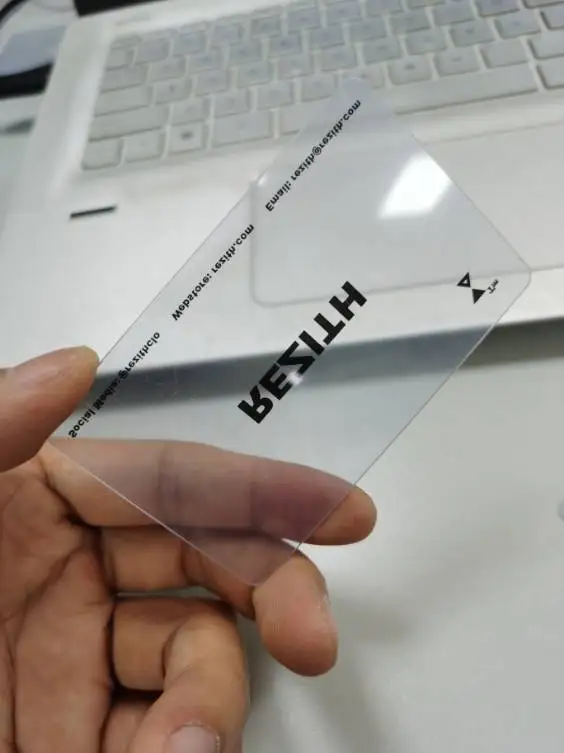 0.76mm hard thickness high quality transparent clear plastic pvc business cards printing