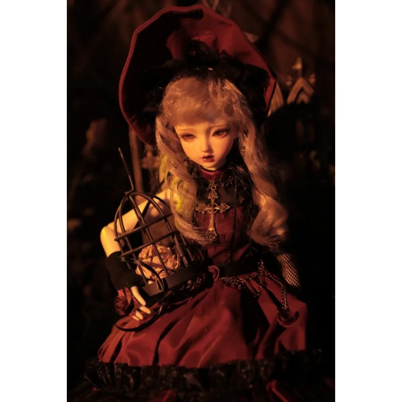 Shuga Fairy 1/4 Bariy BJD Doll  Vintage Lolita Red Skirt Sweet Smile Expression For Fairy Style Jointed Doll Gifts