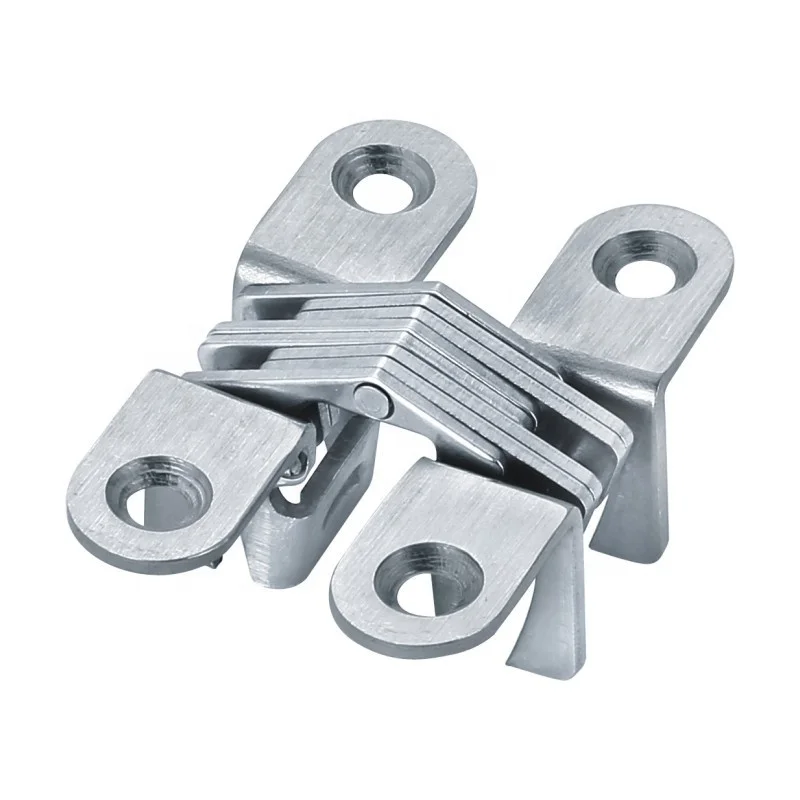 Furniture 180degree stainless steel concealed hidden folding table hinge cross door hinge for wooden table and doors