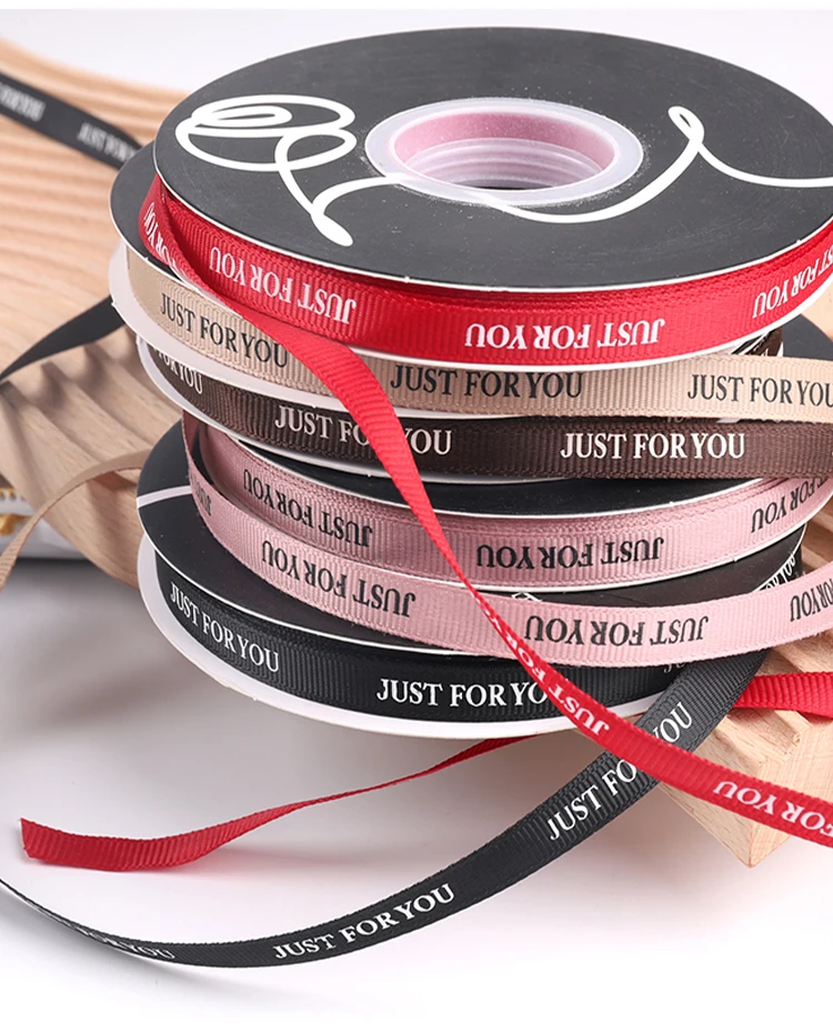 High Quality Colorful Gift Ribbons JUST FOR YOU For Gift Box Packaging Print Ribbons