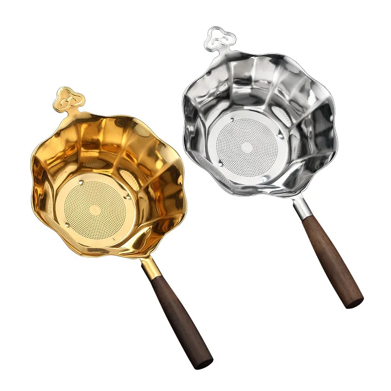 Wholesale Metal Stainless Steel 304 Wire Strainer stainless steel tea strainer with wooden handle