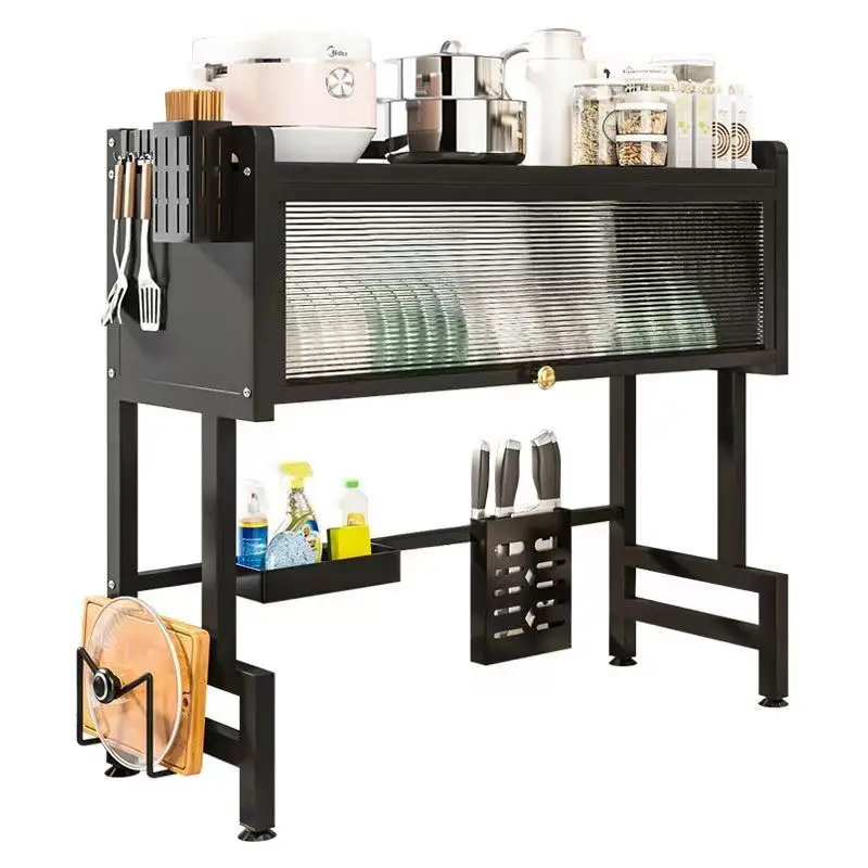 Luxury Metal Dish Drying Rack Door Functional Sink Storage Bowl Cup Plate Dish Drainer Shelf Kitchen Use with High Quality PC