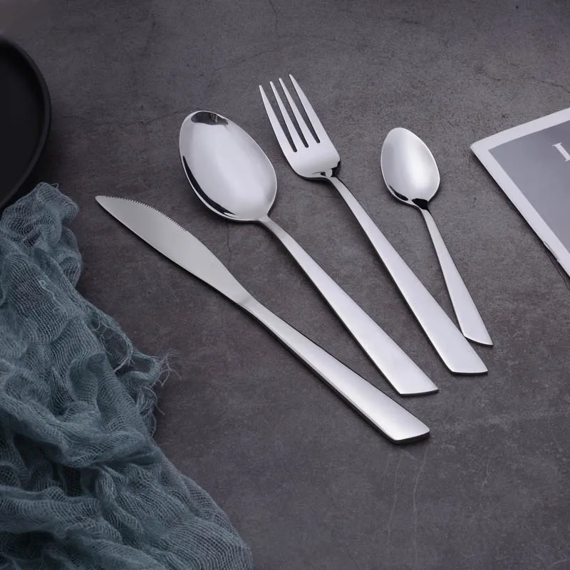 Graceful 16pcs 24 Pieces Juego De Cubiertos Wedding Party Used Silver Tableware Stainless Steel Cubiertos