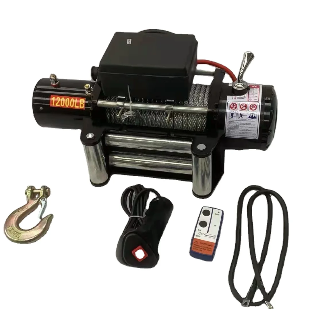12V 12000 lb.Load Capacity Wireless Electric Winch, wireless Remote Control for Truck Trailer For Towing Truck ATV/SUV