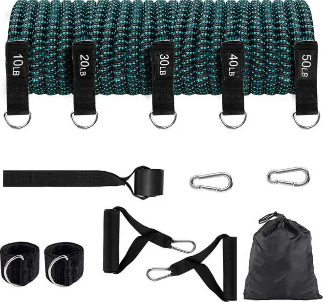 Upgraded Resistance Bands with Handle Anti Snap Nylon Covered Sleeve Exercise Bands set for WorkOut