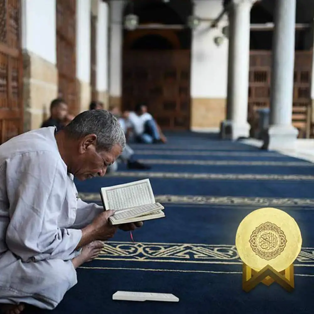 LED Music Light Quran 3D Print Moon Night Light USB Touch sense Remote Control Holiday Decoration Table Lamp