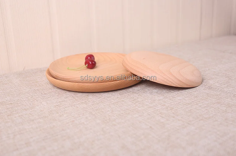 Wholesale  Nordic  Serving Tray    Natural Handmade    Steak wooden Beech Wood Tableware Round Serving Plate for  Hotel
