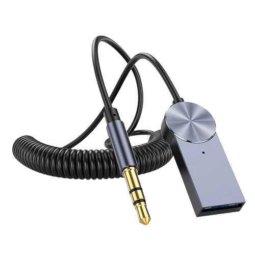 Aluminum Alloy BT Car Aux Adapter Aux Car Audio Adapter Receiver 3.5MM Transmitter Audio Aux Jack Cable