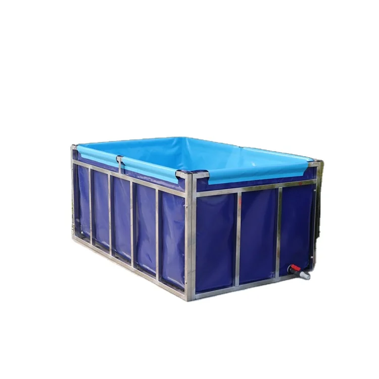 PVC Flexible Plastic Outdoor Fish Ponds With Metal Frame