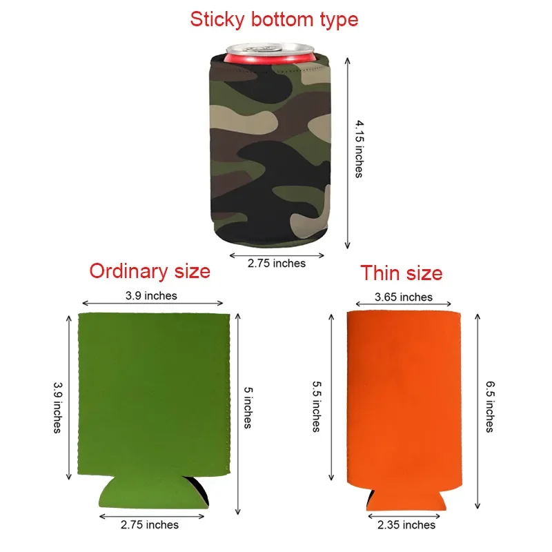 Custom OEM Blank Neoprene Stubby Holder Waterproof 12oz neoprene beer can cooler Drink Coffee Cup Bottle Sleeve