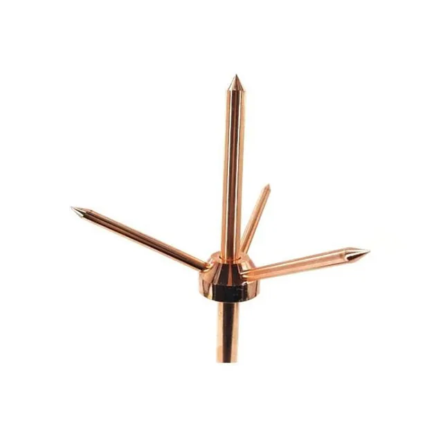 Magnetic Anti-Corrosion Lightning Arrester with 4/5 Spikes and Base Plate