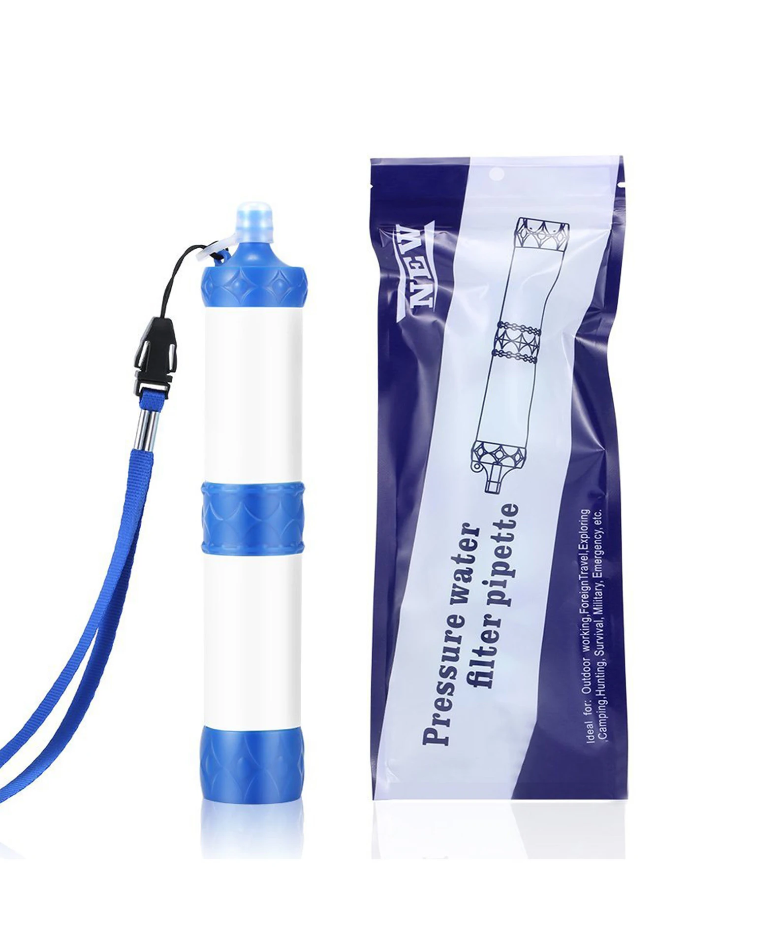 Personal Water Filter 1000L Mini Uf Camping Water Straw Outdoor Survival Kit Emergency Water Straw Filter