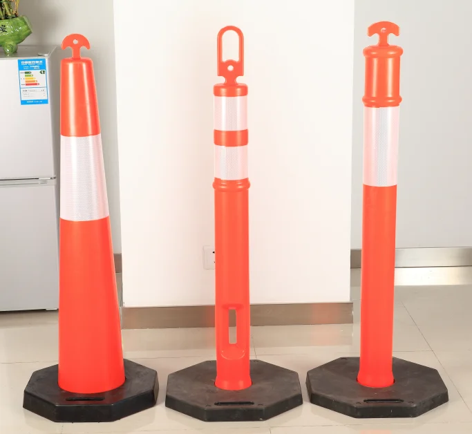 T-top bollard traffic high visibility collapsible plastic road sign post Flexible reflective delineator warning post