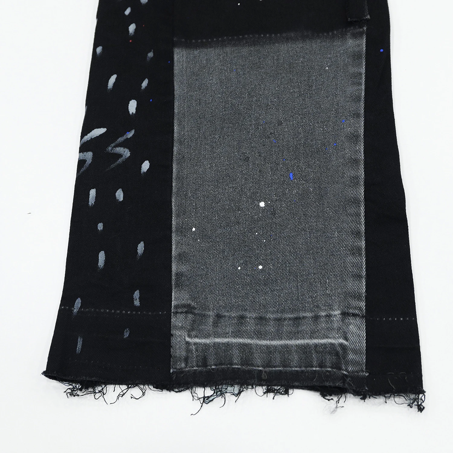 Gingtoo High Quality Spray Paint Denim Trousers Baggy Loose Stacked Flare Jeans Men