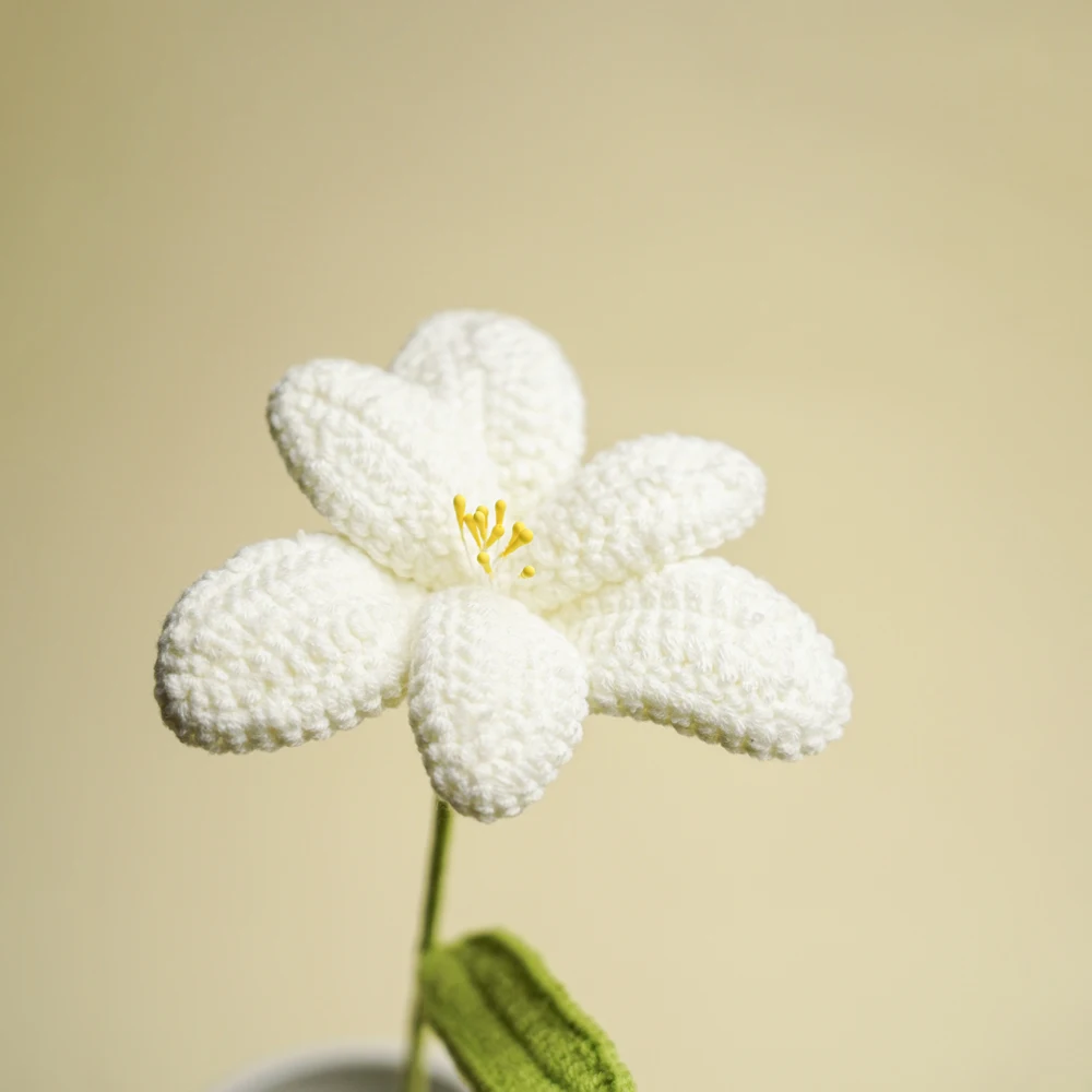 Simulated Wool Hand-knitted Tulip Heart Rose Flower Plush Toys Bouquet Home Decor Accessories Ornament Artificial Flowers