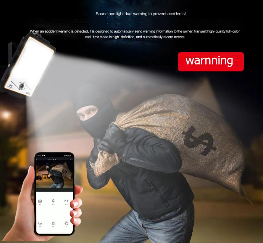 Wholesale MJ-DW Solar Flood Light Waterproof IP67 400w LED With Remote Control CCTV 1080P 4G Camera For Stadiums