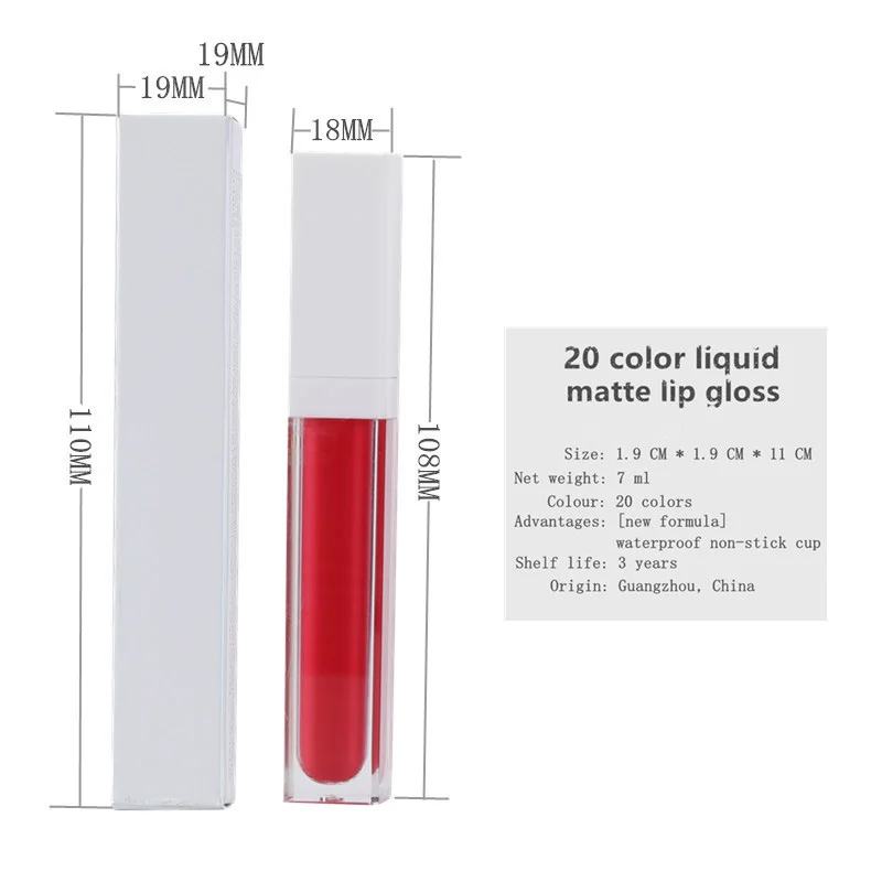 Waterproof Vegan Make Your Own Logo Matte Liquid Lipstick high pigment Custom Lipstick private label