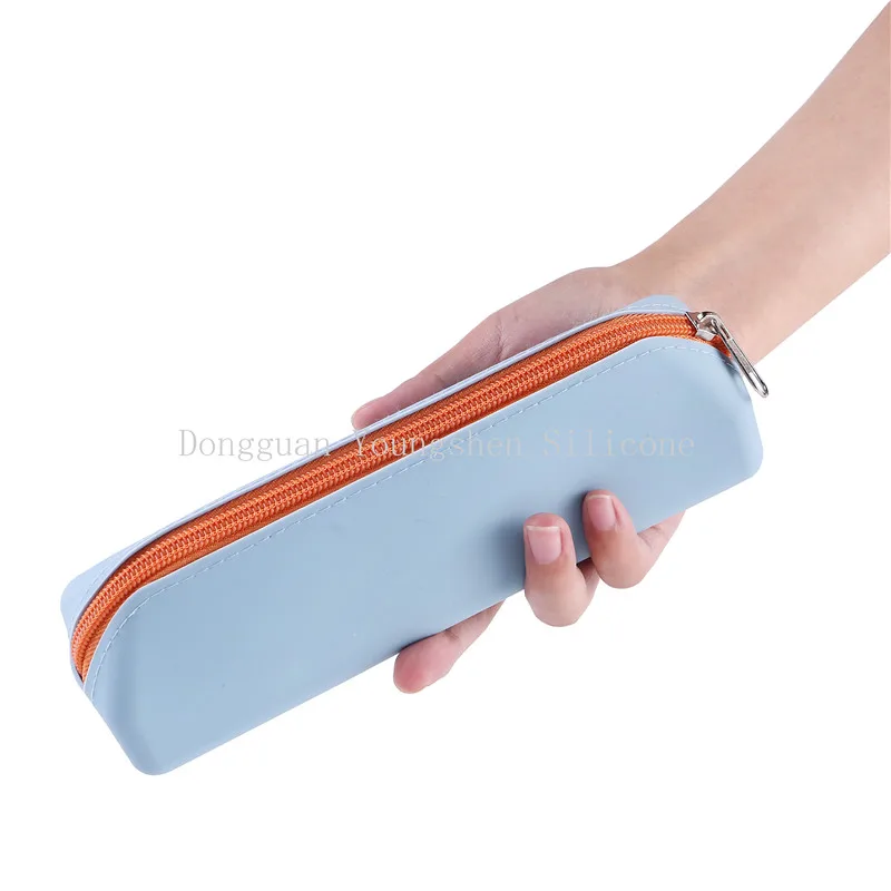 Портативный Силиконовый пенал, многофункциональный органайзер для косметики, Канцелярский органайзер, пенал на молнии