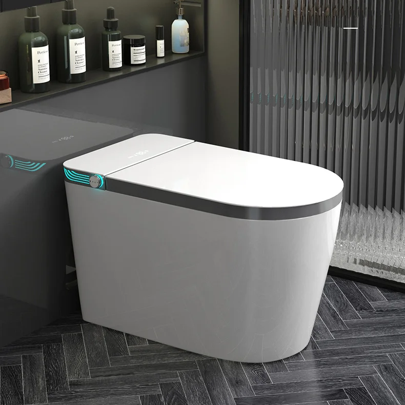 Wall Hung Ceramic Smart Toilets Concealed Cistern  Wash Down P-Trap Hanging LED floor Toilets