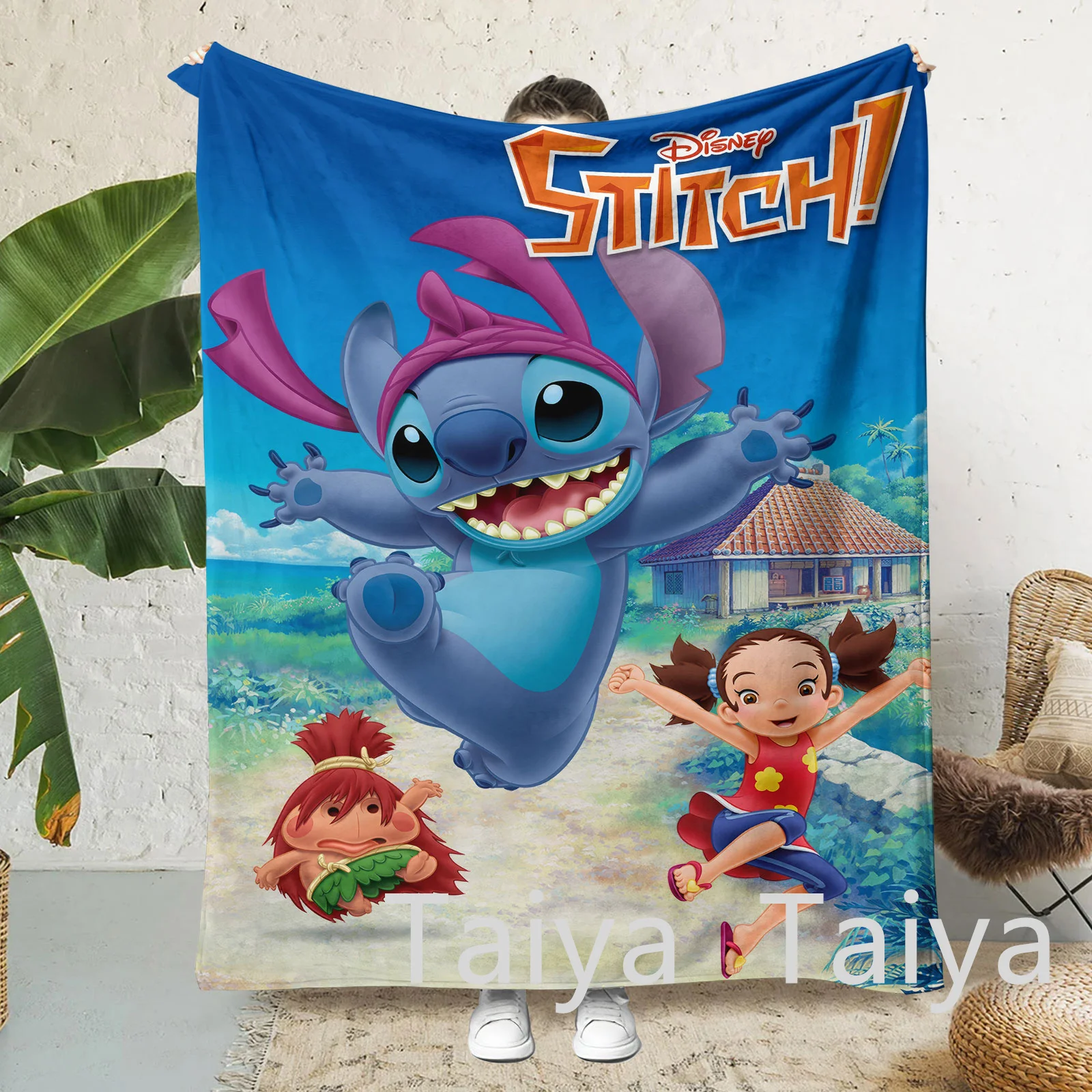 Factory Direct Hot Sale newest cute Stitch Lilo Super Soft Microfiber Flannel Throw travel Blankets Kids blanket