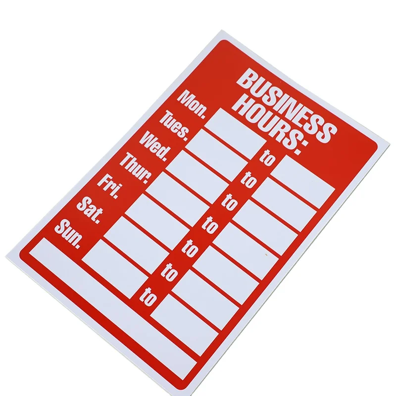 High quality PVC shop open and closed sign business hours sign for sale