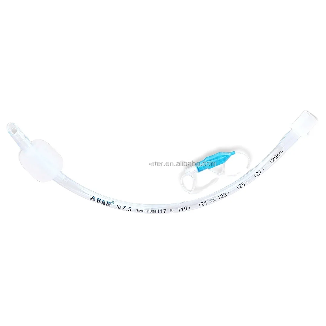 Disposable Medical Grade PVC Tracheostomy Endotracheal Tube cuffed with saccule breathing channel set