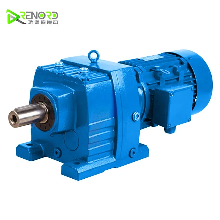 foot-mounted shaft input single stage helical gear units with solid shaft R Series Helical Gearbox Speed Reducer