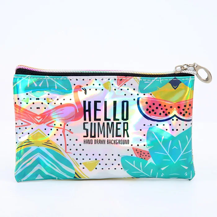 New Arrival  Personalised Travel Checkered Plastic Personalized Makeup Bag Cosmetic